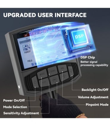 Outsunny Gold Metal Detector with DSP Chip and 5 Professional Modes