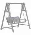 Outsunny 2 Seater Wooden Garden Swing Seat Hammock Bench Lounger, Grey