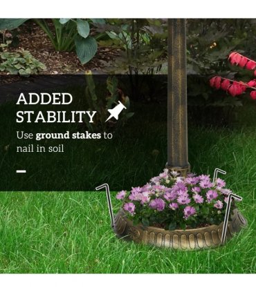Outsunny 72cm Tall Bird Bath with Bird Decoration for Garden, Bronze Tone