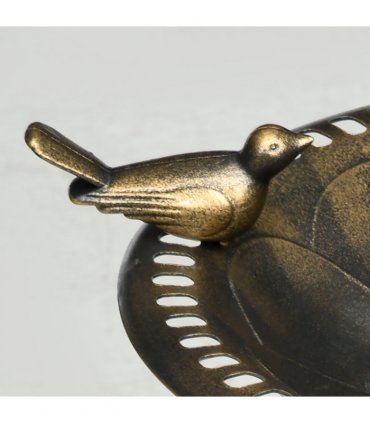Outsunny 72cm Tall Bird Bath with Bird Decoration for Garden, Bronze Tone