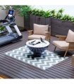 Outsunny Outdoor Rug, 1.2 x 1.8m Patio Floor Mat, Grey & White
