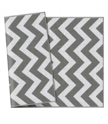 Outsunny Outdoor Rug, 1.2 x 1.8m Patio Floor Mat, Grey & White