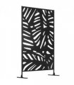 Outsunny Metal Outdoor Privacy Screen with Stand for Garden Black