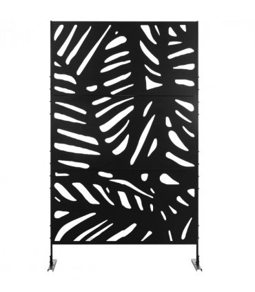 Outsunny Metal Outdoor Privacy Screen with Stand for Garden Black