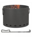 Outsunny 38cm Smokeless Wood Burning Firepit Metal Fire Pit, Dark Grey