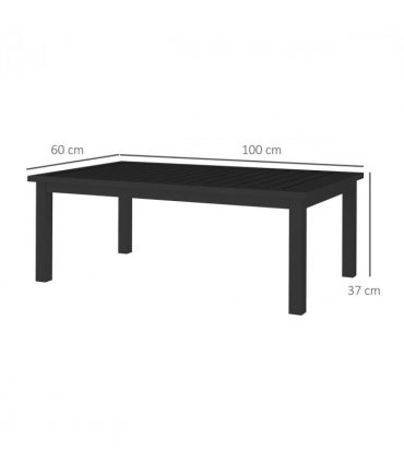 Outsunny Aluminium Outdoor Coffee Table Patio Table, Black