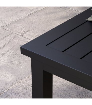 Outsunny Aluminium Outdoor Coffee Table Patio Table, Black