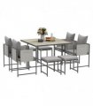 Outsunny 8 Seater Garden Dining Set, Cube Garden Furniture with Cushions