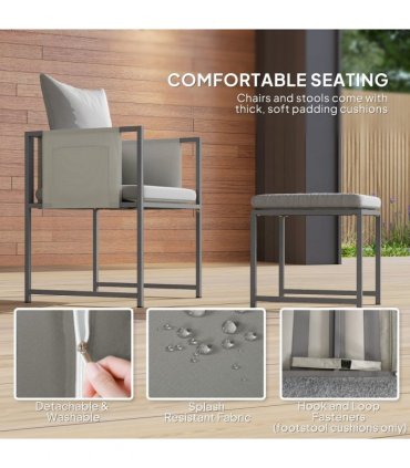 Outsunny 8 Seater Garden Dining Set, Cube Garden Furniture with Cushions