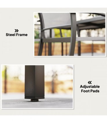 Outsunny 5 Piece Garden Furniture Set with 4 Stackable Armchairs, Grey