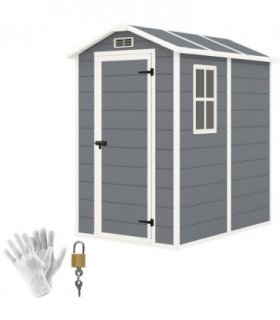 Spacious Grey Tool Shed - Weatherproof & Secure Outdoor Storage