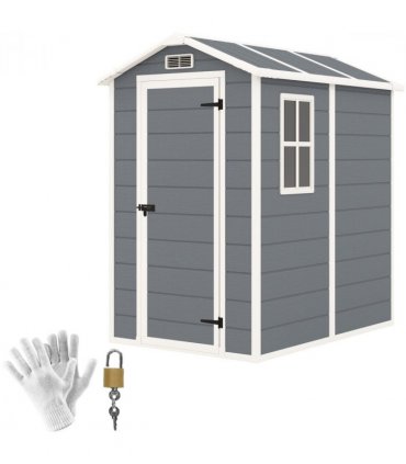 Spacious Grey Tool Shed - Weatherproof & Secure Outdoor Storage