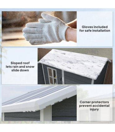 Spacious Grey Tool Shed - Weatherproof & Secure Outdoor Storage