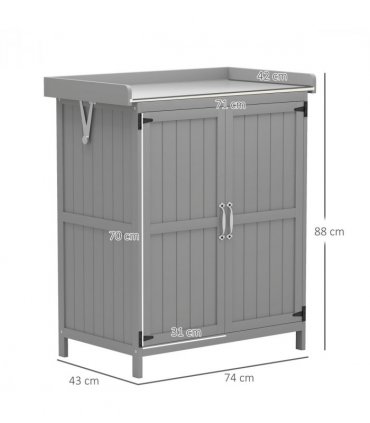 Sturdy Garden Storage Bench with Stainless Steel Top & Easy Access