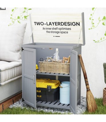 Sturdy Garden Storage Bench with Stainless Steel Top & Easy Access