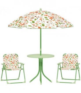 Cute Fox Design Kids Outdoor Furniture Set with Adjustable Parasol