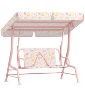Rainbow Canopy Swing Seat - Safe & Fun Outdoor Play for Kids