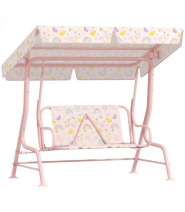 Rainbow Canopy Swing Seat - Safe & Fun Outdoor Play for Kids