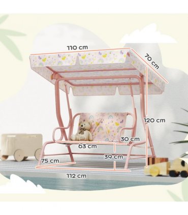 Rainbow Canopy Swing Seat - Safe & Fun Outdoor Play for Kids