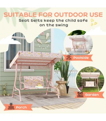 Rainbow Canopy Swing Seat - Safe & Fun Outdoor Play for Kids
