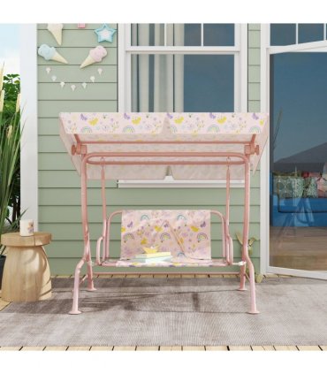 Rainbow Canopy Swing Seat - Safe & Fun Outdoor Play for Kids