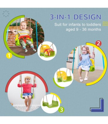 3-in-1 Adjustable Swing for Infants & Toddlers - Safe Indoor & Outdoor Play
