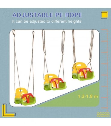 3-in-1 Adjustable Swing for Infants & Toddlers - Safe Indoor & Outdoor Play