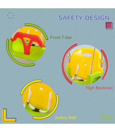 3-in-1 Adjustable Swing for Infants & Toddlers - Safe Indoor & Outdoor Play