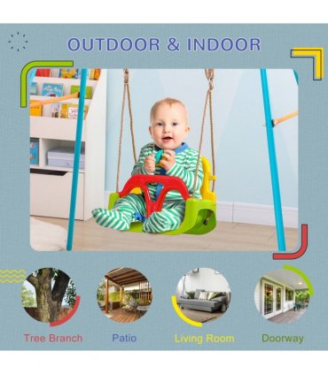 3-in-1 Adjustable Swing for Infants & Toddlers - Safe Indoor & Outdoor Play