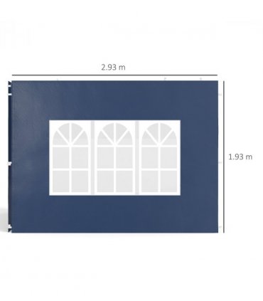 Outsunny Gazebo Side Panels for 3x3(m) or 3x6m Gazebo Canopy, 2 Pack, Blue