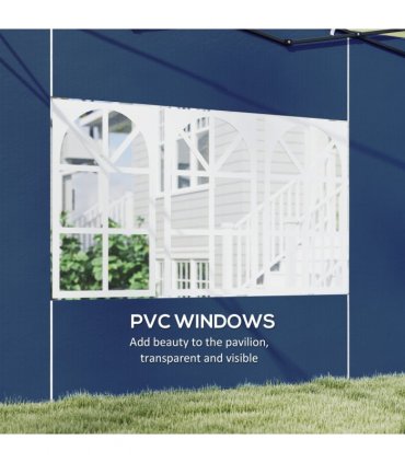 Outsunny Gazebo Side Panels for 3x3(m) or 3x6m Gazebo Canopy, 2 Pack, Blue