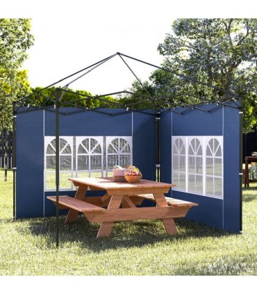 Outsunny Gazebo Side Panels for 3x3(m) or 3x6m Gazebo Canopy, 2 Pack, Blue