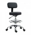Adjustable Black Faux Leather Swivel Bar Stool - Comfortable & Stylish Seating