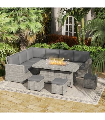 Outdoor Fire Pit Table Set - 50,000 BTU Heat Output for Relaxation