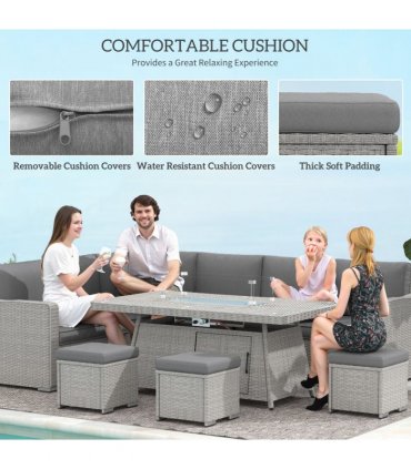 Outdoor Fire Pit Table Set - 50,000 BTU Heat Output for Relaxation