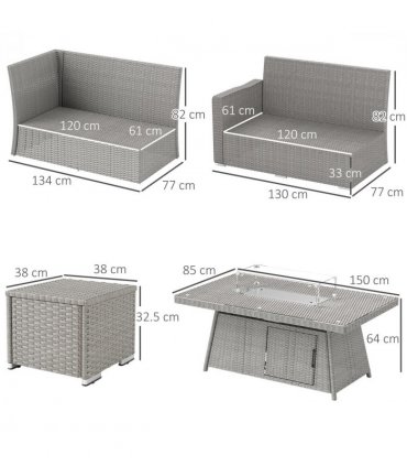 Outdoor Fire Pit Table Set - 50,000 BTU Heat Output for Relaxation