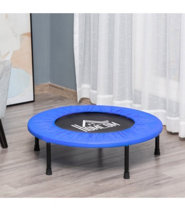 HOMCOM Φ81cm Fitness Trampoline Exercise, Max Load 100 KG, Blue Black