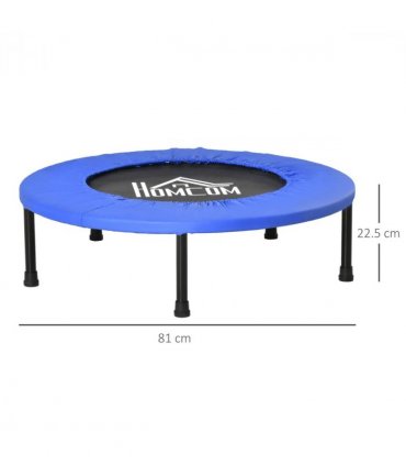 HOMCOM Φ81cm Fitness Trampoline Exercise, Max Load 100 KG, Blue Black