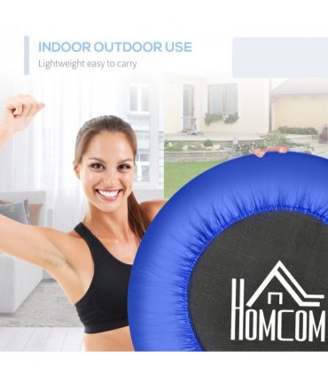 HOMCOM Φ81cm Fitness Trampoline Exercise, Max Load 100 KG, Blue Black