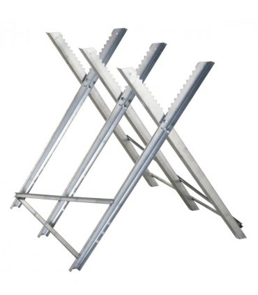 DURHAND Saw Horse Steel Support Heavy Duty Foldable Design Sawtooth, Silver