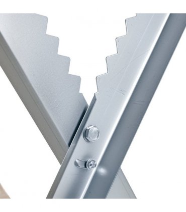 DURHAND Saw Horse Steel Support Heavy Duty Foldable Design Sawtooth, Silver