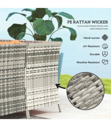 Outsunny 6 PCs Patio wicker Sofa Set Rattan Chair Furniture, Orange