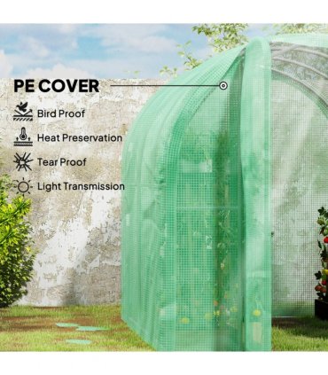Outsunny 3 x 2 x 2m Polytunnel Greenhouse with Door, Galvanised Steel Frame