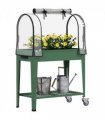 Outsunny Mobile Raised Garden Bed with Greenhouse Cover, Green