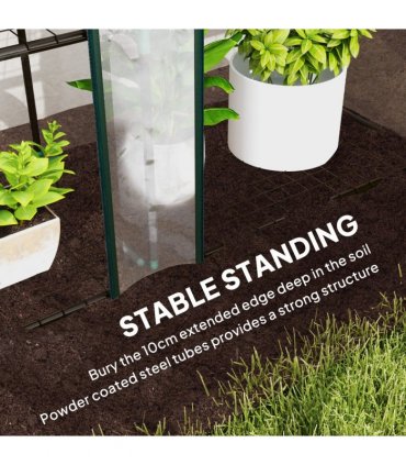 Outsunny 3 Tier Lean-to Mini Greenhouse with Plastic Cover, Clear