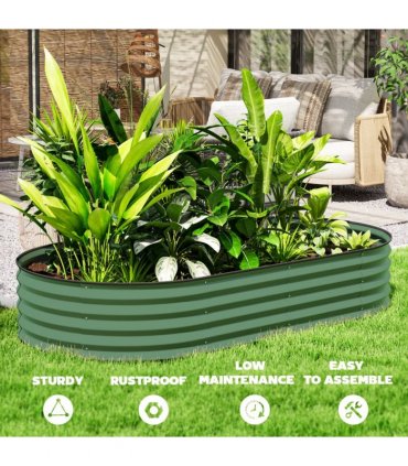 Garden Raised Planters Set - Durable Galvanised Steel for Outdoor Use