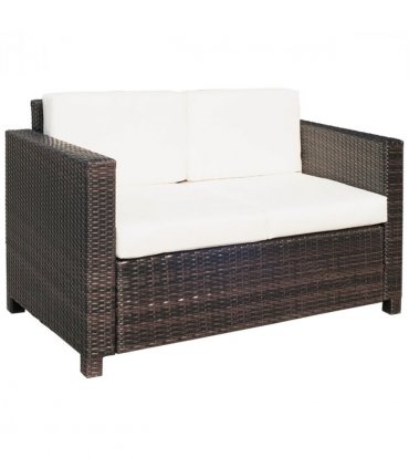 Outdoor Double Armchair - Comfortable PE Rattan Seating for Two