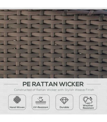 Outdoor Double Armchair - Comfortable PE Rattan Seating for Two