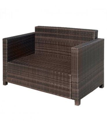 Outdoor Double Armchair - Comfortable PE Rattan Seating for Two