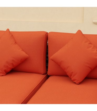 Outsunny 8 Pieces Patio Rattan Sofa Set Outdoor Garden Furniture Set Orange